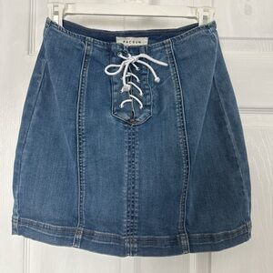 PacSun Lace-Up Denim Mini Skirt